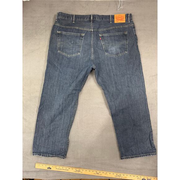 Levis 559 Denim Jeans Mens 44X30 Straight Leg Medium‎ Wash Pockets Navy Blue - Picture 3 of 7